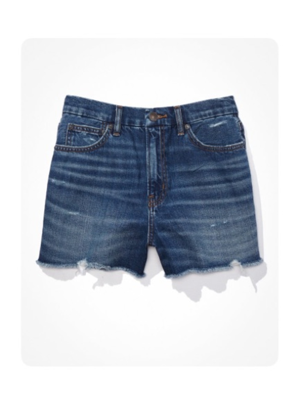 AE Strigid Denim Curvy Highest Waist 90’s Boyfriend Short | Classic Dark Cut Off